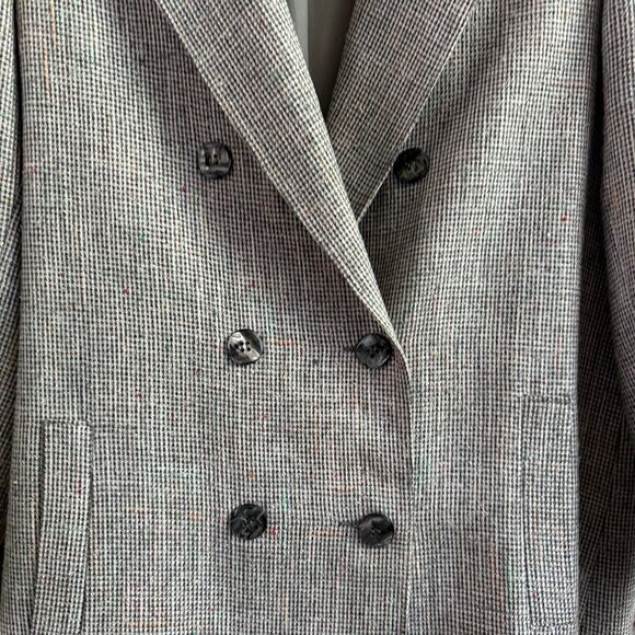 Vintage 80s Bert Newman women’s petite double breasted rainbow tweed coat - Picture 5 of 15